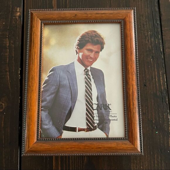 Vintage Brown Rectangle Picture frame 5 x 7 by CARR - Picture 1 of 5